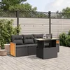 Image de Vidaxl Salon De Jardin 5 Pcs Avec Coussins Noir RÃ©sine TressÃ©e