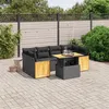 Image de vidaXL Salon de jardin 7 pcs avec coussins noir résine tressée3273855