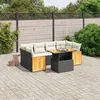 Image de Vidaxl Salon De Jardin 7 Pcs Avec Coussins Noir RÃ©sine TressÃ©e