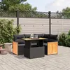 Image de vidaXL Salon de jardin 5 pcs avec coussins noir résine tressée