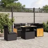 Image de Vidaxl Salon De Jardin 6 Pcs Avec Coussins Noir RÃ©sine TressÃ©e