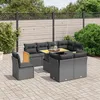 Image de Vidaxl Salon De Jardin 9 Pcs Avec Coussins Noir RÃ©sine TressÃ©e