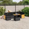 Image de Vidaxl Salon De Jardin 8 Pcs Avec Coussins Noir RÃ©sine TressÃ©e