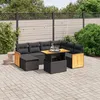 Image de Vidaxl Salon De Jardin 8 Pcs Avec Coussins Noir RÃ©sine TressÃ©e