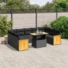 Image de Vidaxl Salon De Jardin 10 Pcs Avec Coussins Noir RÃ©sine TressÃ©e