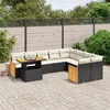 Image de Vidaxl Salon De Jardin 10 Pcs Avec Coussins Noir RÃ©sine TressÃ©e