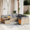 Image de Vidaxl Salon De Jardin Avec Coussins 10 Pcs Beige RÃ©sine TressÃ©e