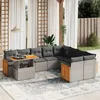 Image de Vidaxl Salon De Jardin Avec Coussins 10 Pcs Gris RÃ©sine TressÃ©e