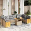 Image de Vidaxl Salon De Jardin 11 Pcs Avec Coussins Beige RÃ©sine TressÃ©e