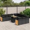 Image de Vidaxl Salon De Jardin 11 Pcs Avec Coussins Noir RÃ©sine TressÃ©e