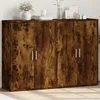 Image de vidaXL Buffets 2 pcs chÃªne fumÃ© 60x31x84 cm bois d'ingÃ©nierie