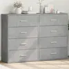 Image de vidaXL Buffets 2 pcs gris béton 60x31x84 cm bois d'ingénierie3276584