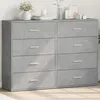 Image de vidaXL Buffets 2 pcs gris bÃ©ton 60x31x84 cm bois d'ingÃ©nierie
