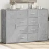 Image de vidaXL Buffets 2 pcs gris bÃ©ton 60x31x84 cm bois d'ingÃ©nierie