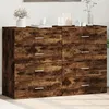 Image de vidaXL Buffets 2 pcs chÃªne fumÃ© 60x39x80 cm bois d'ingÃ©nierie