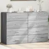 Image de vidaXL Buffets 2 pcs sonoma gris 60x39x80 cm bois d'ingÃ©nierie