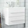 Image de vidaXL Armoire lavabo de salle de bain avec bassin intégré blanc3278764