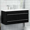 Image de vidaXL Vidaxl Armoire Lavabo De Salle De Bain Avec Bassin Intégré Noir