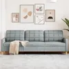 Image de vidaXL Canapé à 3 places Gris clair 210 cm Tissu4007414