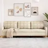 Image de vidaXL Canapé à 3 places Crème 210 cm Tissu4007416