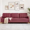Image de vidaXL Canapé à 3 places Rouge bordeaux 210 cm Tissu4007420