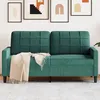 Image de vidaXL CanapÃ© Ã  2 places Vert foncÃ© 140 cm Velours