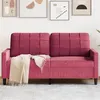 Image de vidaXL Canapé à 2 places Rouge bordeaux 140 cm Velours4007628