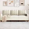 Image de vidaXL Canapé à 3 places Crème 180 cm Velours4007642
