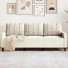 Image de vidaXL CanapÃ© Ã  3 places CrÃ¨me 180 cm Velours