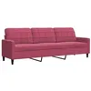 Image de vidaXL Canapé à 3 places Rouge bordeaux 210 cm Velours4007648
