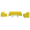 Image de vidaXL Vidaxl Ensemble De Canapés 3 Pcs Jaune Clair Tissu