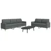 Image de vidaXL Ensemble de canapÃ©s 2 pcs gris foncÃ© tissu