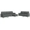 Image de VidaXL 3278328 Ensemble de meubles de salle Ã  manger Gris foncÃ© MÃ©tal Tissu