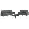 Image de vidaXL Ensemble de canapés 2 pcs coussins décoratifs gris foncé tissu3278336