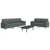 Image de vidaXL Ensemble de canapÃ©s 2 pcs coussins dÃ©coratifs gris foncÃ© tissu
