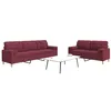 Image de vidaXL Ensemble de canapés 2 pcs coussins décoratifs bordeaux tissu3278341