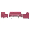 Image de vidaXL Ensemble de canapÃ©s 3 pcs avec coussins Rouge bordeaux Velours