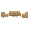 Image de vidaXL Ensemble de canapÃ©s 3 pcs avec coussins Marron Velours