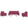 Image de vidaXL Ensemble de canapés 3 pcs avec coussins et traversins velours
