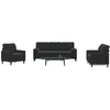 Image de vidaXL Ensemble de canapÃ©s 3pcs et coussins et traversins noir velours