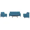 Image de vidaXL Ensemble de canapés 3pcs et coussins et traversins bleu velours