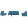 Image de vidaXL Ensemble de canapÃ©s 3pcs et coussins et traversins bleu velours