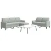 Image de vidaXL Ensemble de canapés 3 pcs avec coussins Gris clair Velours3278401