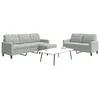 Image de vidaXL Ensemble de canapÃ©s 3 pcs avec coussins Gris clair Velours