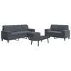 Image de vidaXL Ensemble de canapÃ©s 3 pcs avec coussins Gris foncÃ© Velours