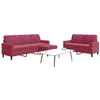 Image de vidaXL Ensemble de canapés 3 pcs avec coussins Rouge bordeaux Velours3278405