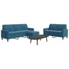 Image de vidaXL Ensemble de canapÃ©s 3 pcs avec coussins Bleu Velours