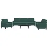Image de vidaXL Ensemble de canapés 3 pcs avec coussins Vert foncé Velours3278433