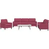 Image de vidaXL Vidaxl Ensemble De Canapés 3 Pcs Avec Coussins Rouge Bordeaux Velours