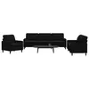 Image de vidaXL Ensemble de canapés 3 pcs avec coussins Noir Velours3278436